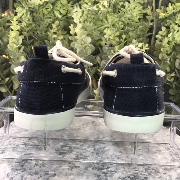 Gymboree Navy Canvas Lace Up Boat Shoe Boys 2M ☀️Gently Pre-Loved Condition☀️ - Picture 7 of 10